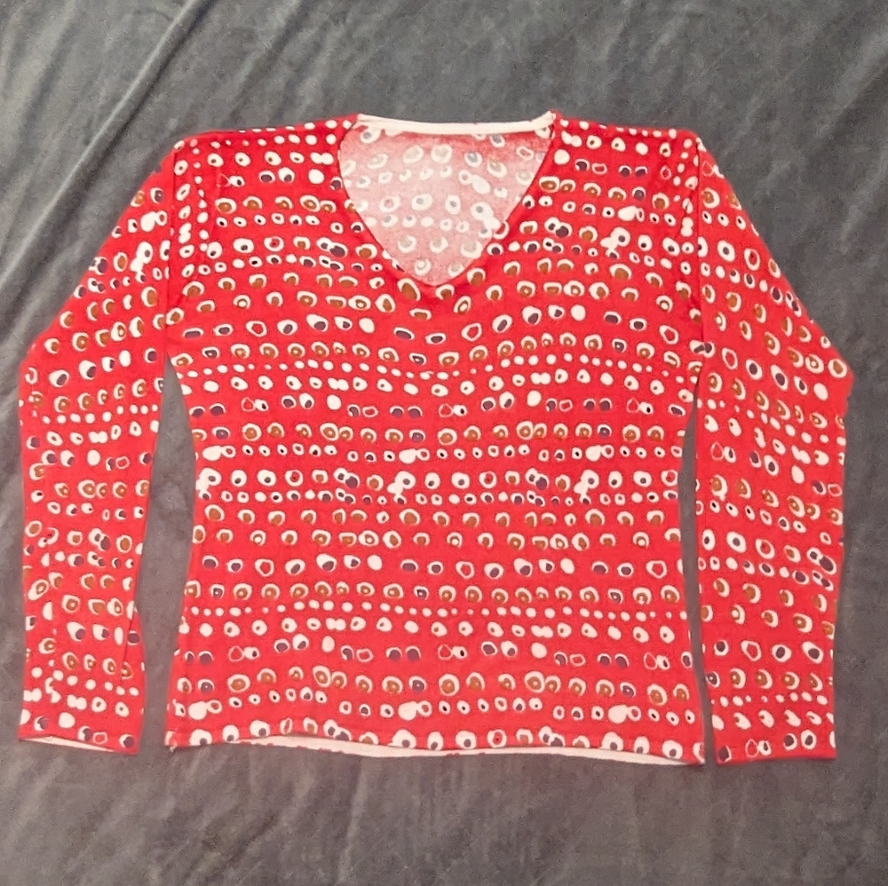 Louise FD Silk and Viscose Long Sleeve Tee, Size Small